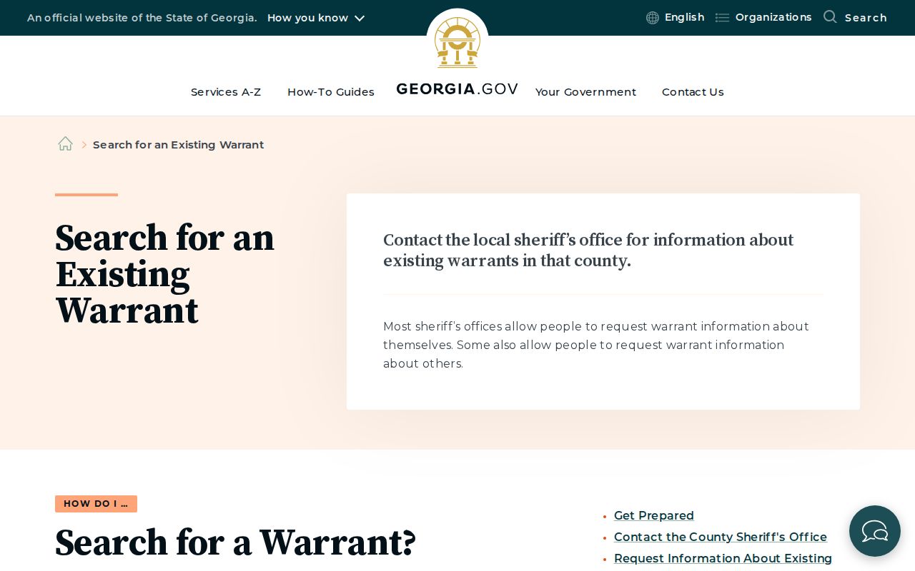 Screven County arrest lookup Georgia warrant guidance