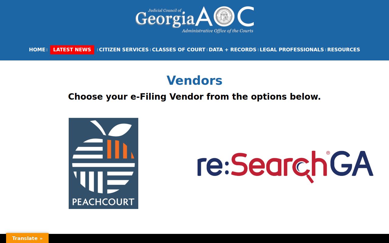 Screven County criminal court case vendor access