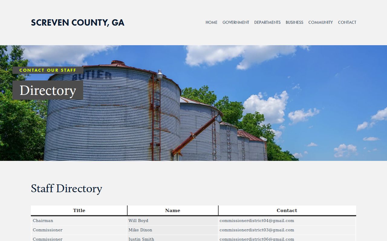 Screven County criminal records government directory