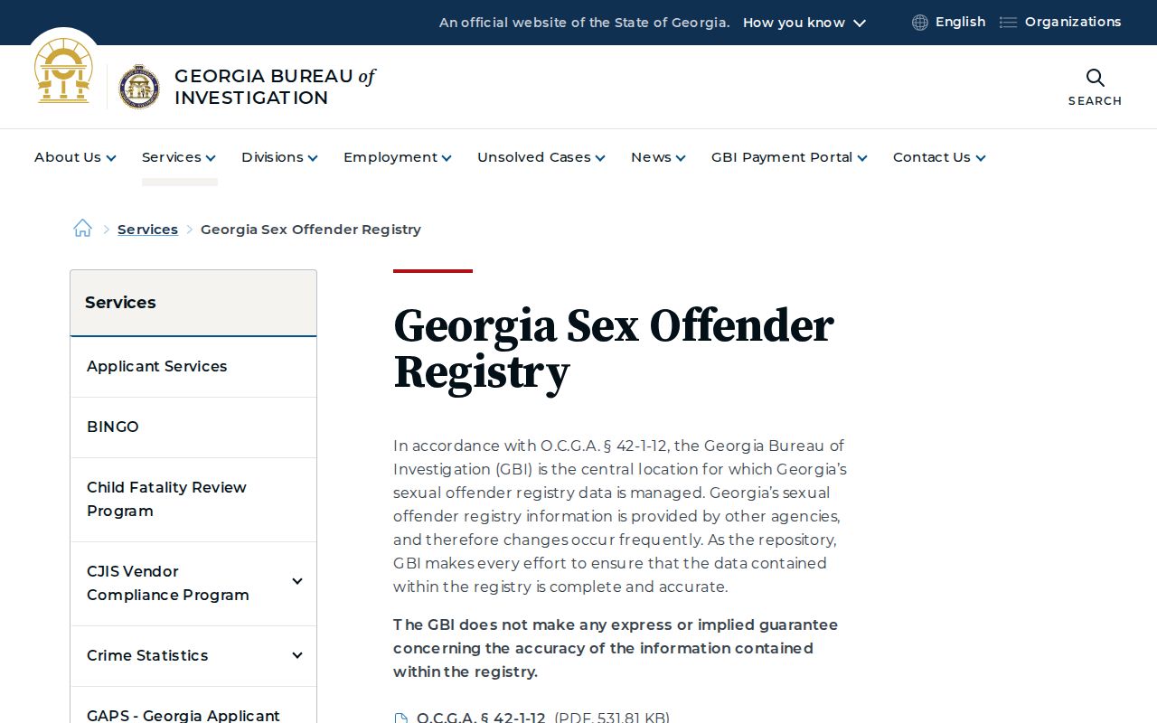 Screven County sex offender search through the Georgia registry